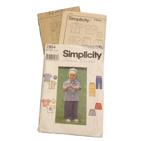 Simplicity 7994 Uncut Sewing Pattern Size AA (1/2, 1, 2). Toddlers Shirt, Pants - Picture 1 of 3